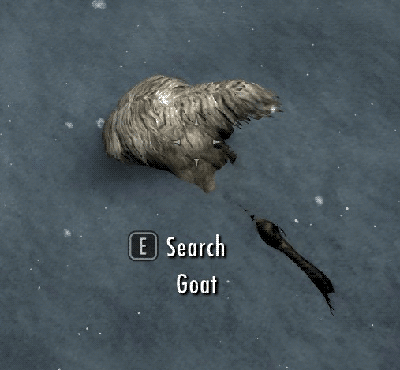 search the goat that's sticking out of the snow